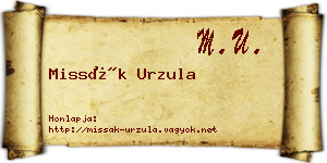 Missák Urzula névjegykártya